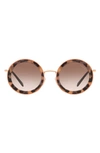 Miu Miu 48mm Round Oversized Sunglasses In Pink Havana / Brown Gradient