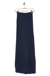 Go Couture One Slit Ruffle Maxi Skirt In Navy
