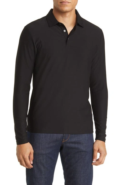 Robert Barakett Hickman Long Sleeve Polo In Black