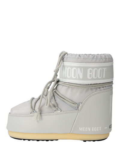 Moon Boot Grey Short Logo Snow Boots