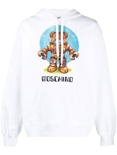 Moschino 'teddy Bear' Sweatshirt In Bianco