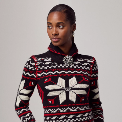 Ralph Lauren Intarsia-knit Cashmere Sweater In Black Multi