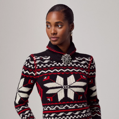 Polo Ralph Lauren Intarsia-knit Cashmere Sweater In Black Multi