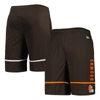 NEW ERA NEW ERA BROWN CLEVELAND BROWNS COMBINE AUTHENTIC RUSHER TRAINING SHORTS