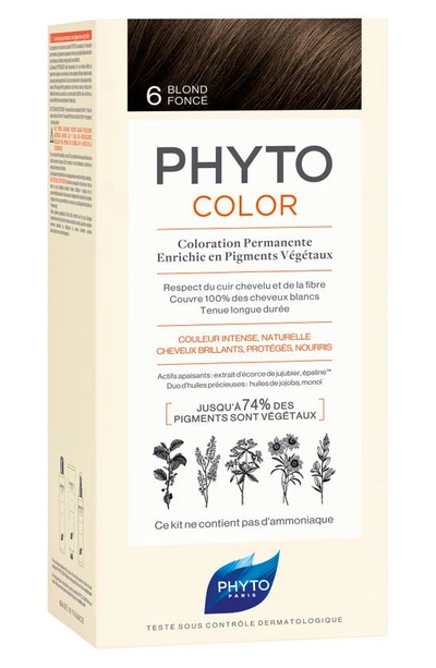 Phyto Colour Permanent Hair Colour In 6 Dark Blond