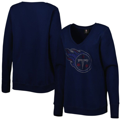 Cuce Navy Tennessee Titans Deep V-neck Pullover Sweatshirt