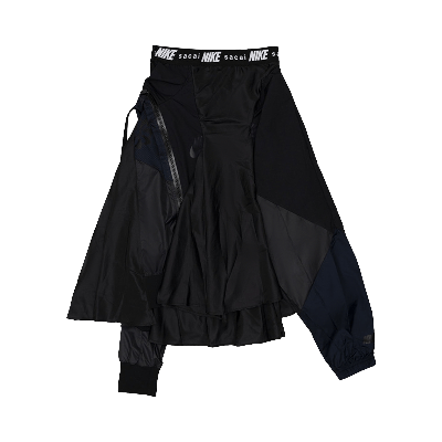 Pre-owned Nike Women's X Sacai Skirt 'black/dark Obsidian'