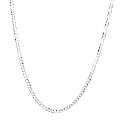 Pre-owned Nuragold Solid 10k White Gold 3mm Cuban Curb Chain Link Mens Necklace Italian Made 28"
