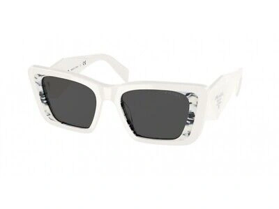Pre-owned Prada Sunglasses Pr 08ys 02v5s0 White Dark Gray Woman