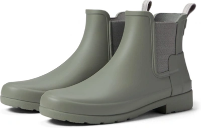 Pre-owned Hunter Women's Original Refined Chelsea Boots In Docker Grey