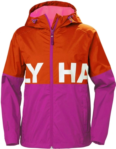 Pre-owned Helly Hansen Helly-hansen Women's Amuze Waterproof Outdoor Rain Jacket With Hood In 147 Cherry Tomato