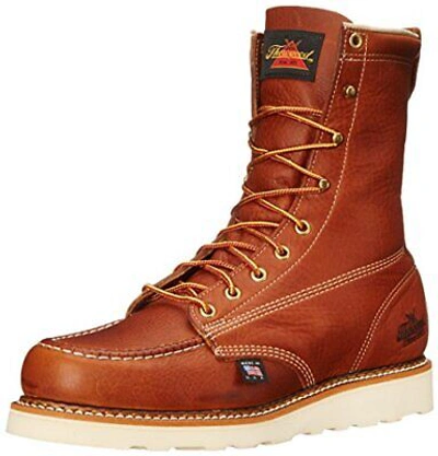 Pre-owned Thorogood 814-4201 American Heritage 8″ Tobacco Toe Maxwear Wedge™ In Brown