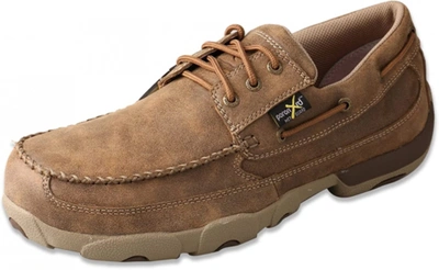 Pre-owned Twisted X Men's Work Steel Toe Boat Shoe Driving In Bomber