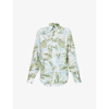 Tom Ford Floral-print Lyocell-blend Shirt In Md Blu Fan