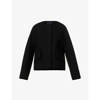 Proenza Schouler Melton Round-neck Relaxed-fit Wool-blend Jacket In Black