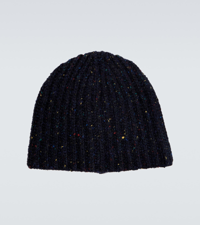 Gabriela Hearst Lutz Ribbed Cashmere Beanie In Navy Speckle