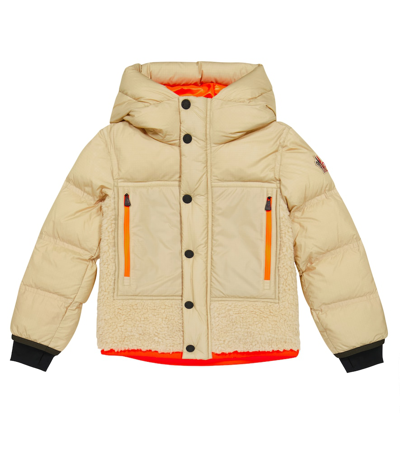 Moncler Grenoble Kids' Verlonnaz Nylon & Fleece Down Ski Jacket In Beige