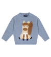 IL GUFO BABY EMBROIDERED INTARSIA WOOL SWEATER