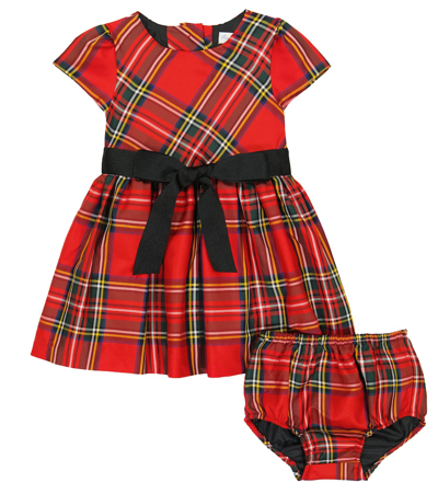 Polo Ralph Lauren Kids' Baby Checked Dress And Bloomers In Red Black Multi