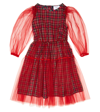 PAADE MODE TULLE-TRIMMED CHECKED COTTON DRESS