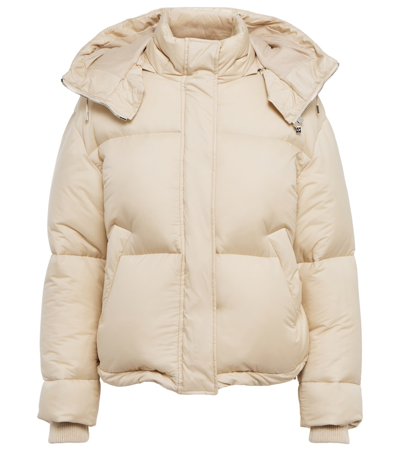 Loro Piana Suter Hooded Quilted Shell Down Jacket In Natural Mélange