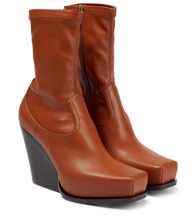 Stella Mccartney 100mm Faux Leather Platform Ankle Boots In Praline