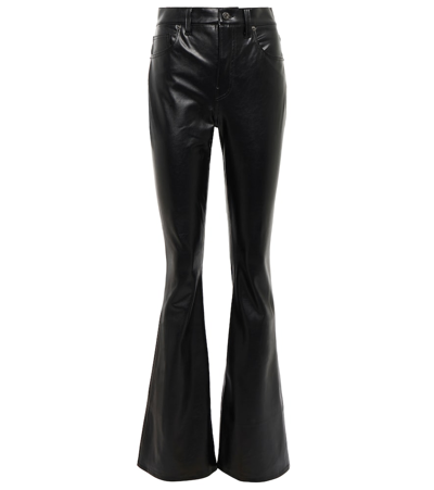 Veronica Beard Beverly Flared-leg Faux Leather Jeans In Black