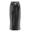 Dolce & Gabbana Sequined Jersey Midi Skirt In Bicolore