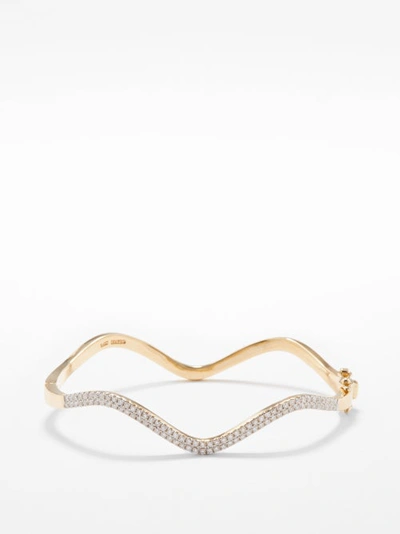 Mateo Wave 14-karat Gold Diamond Bracelet In Gold Multi