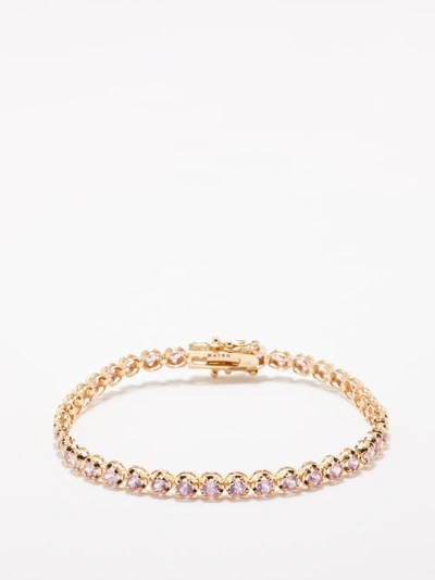 Mateo Sapphire & 14kt Gold Tennis Bracelet In Pink Multi