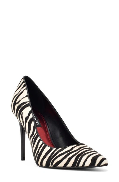 Nine West Fresh Genuine Calf Hair Pointed Toe Pump In White 144