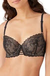 B.tempt'd By Wacoal No Strings Attached Underwire Balconette Bra In Night