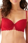 B.tempt'd By Wacoal No Strings Attached Underwire Balconette Bra In Crimson Red