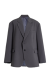 The Frankie Shop Bea Single-breasted Canvas Jacket In Grey