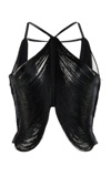 Cult Gaia Quella Fringed Halterneck Top In Black