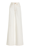 Slvrlake Grace High Waist Raw Hem Wide Leg Jeans In Ivory