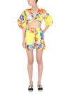 Msgm Printed Shorts In Yellow