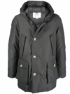 Woolrich Artic Padded Down Parka Coat In Grey