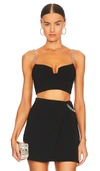Simkhai Trina Diamante Chain Bustier Top In Black