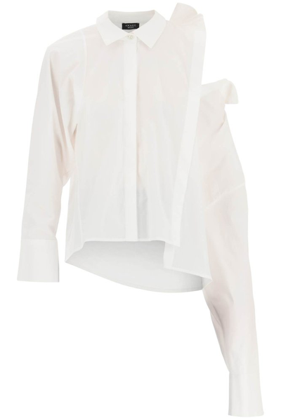 A.w.a.k.e. Mode Double Collar Asymmetrical Shirt In White