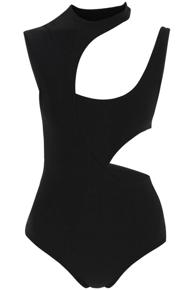 A.w.a.k.e. Cutout Stretch-jersey Bodysuit In Black