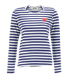 COMME DES GARÇONS PLAY COMME DES GARÇONS PLAY HEART PATCH STRIPED TOP