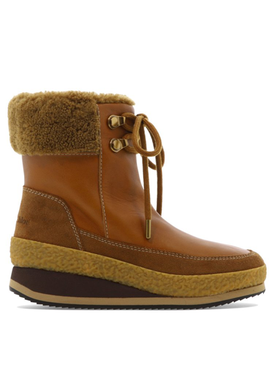 See By Chloé "wedge" Ankle Boots In Brown