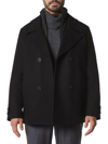 Andrew Marc Palmer Melton Hooded Jacket In Black