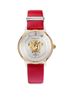 VERSACE WOMEN'S 38MM STAINLESS STEEL & LEATHER STRAP WATCH