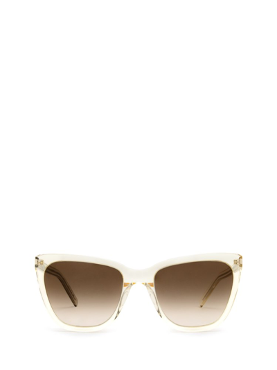 Saint Laurent Eyewear Cat In Yellow