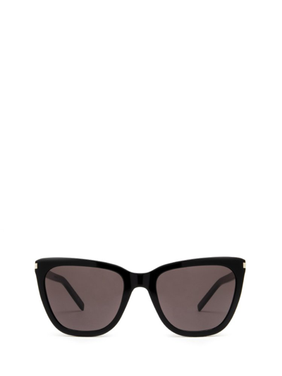 Saint Laurent Eyewear Butterfly Frame Sunglasses In Black