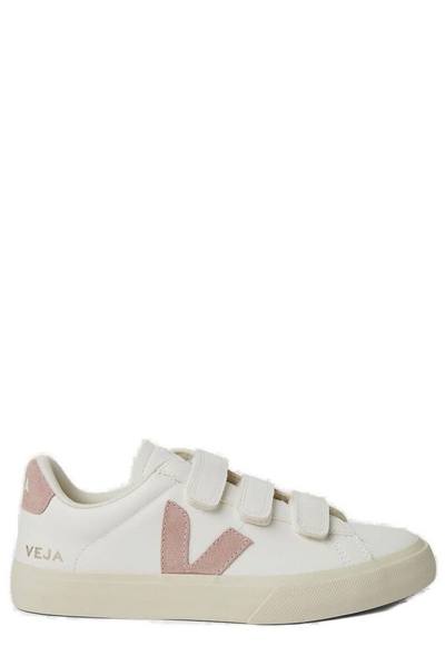 Veja 'recife' Velcro Strap Chromefree Leather Low-top Sneakers In White