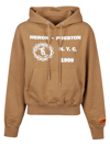 Heron Preston Medieval Heron-print Cotton Hoodie In Brown