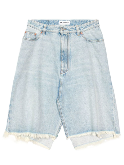 Balenciaga Cut Up Asymmetric Denim Miniskirt In Blue